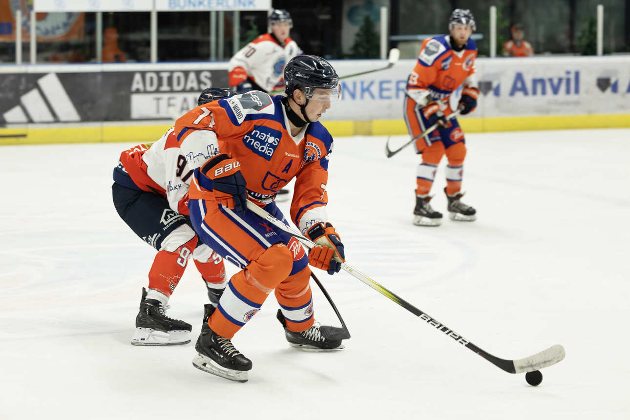 Kemphanen-speler Austin Crossley tijdens de wedstrijd tegen Nijmegen Devils