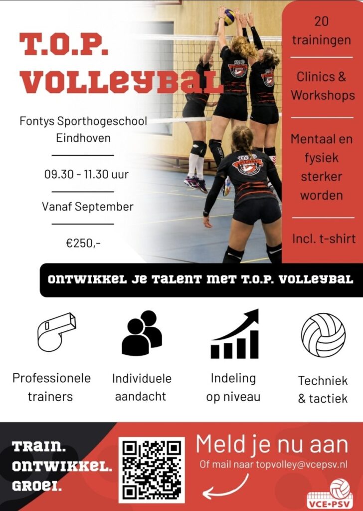 VCE/PSV Top Volleybal Eindhoven affiche trainingsprogramma